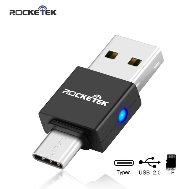 Best Offers Rocketek high quality type-c usb 2.0 otg phone type c memory card reader adapter for TF micro SD pc computer laptop accessories  Cheap