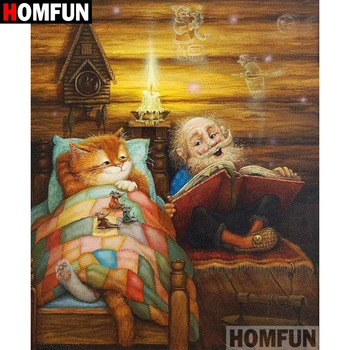 

HOMFUN Full Square/Round Drill 5D DIY Diamond Painting "Cartoon cat" Embroidery Cross Stitch 5D Home Decor Gift A08726