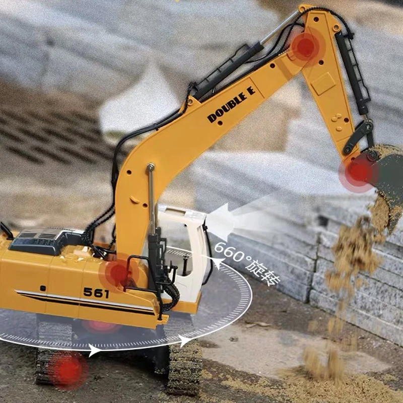 RC Car 2.4Ghz 8CH Die-cast Remote Excavator RC Engineer Truck Car Toys present RC Car Tractor Christmas 