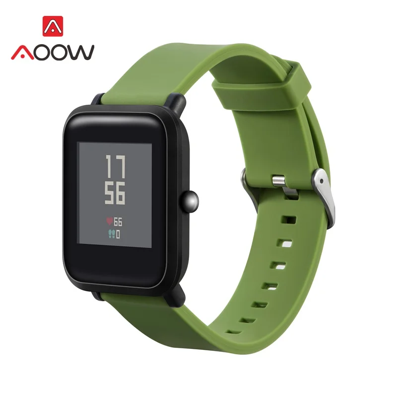 

AOOW 20mm Silicone Watchband for Xiaomi Huami Amazfit BIP Gear S2 Classic Misfit Vapor Smart Watch Bracelet Strap Watch belts