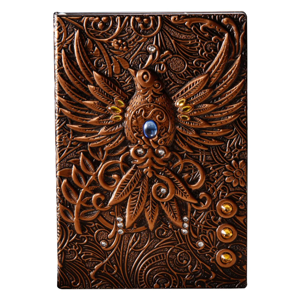 

Retro Home Phoenix Notebook Journal Gift Hardcover Diary PU Cover Travel Writing Pads Handcraft Embossed School