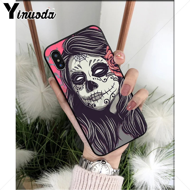 Catrina beautiful rose girl Skull Art