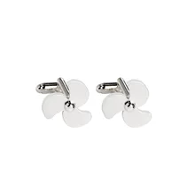 Classique mode hommes français boutons de manchette argent moulin à vent chemise boutons de manchette bouton pour fête mariage homme affaires bijoux cadeaux(China)