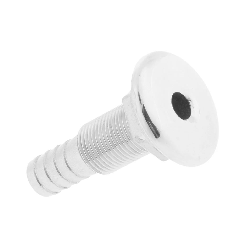  1 Pcs 1/2 Inch Marine-Grade 316 Stainless Steel White Thru-Hull Bilge Pump and Aerator Hose Fitting For Boats Yacht Kayak Etc 