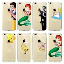 Модные новые мягкие силиконовые чехлы из ТПУ для iphone 7, 8 Plus, 6, 6 S, 5, 5SE, чехлы для телефонов с мультяшными животными, чехлы с покемонами и русалочкой