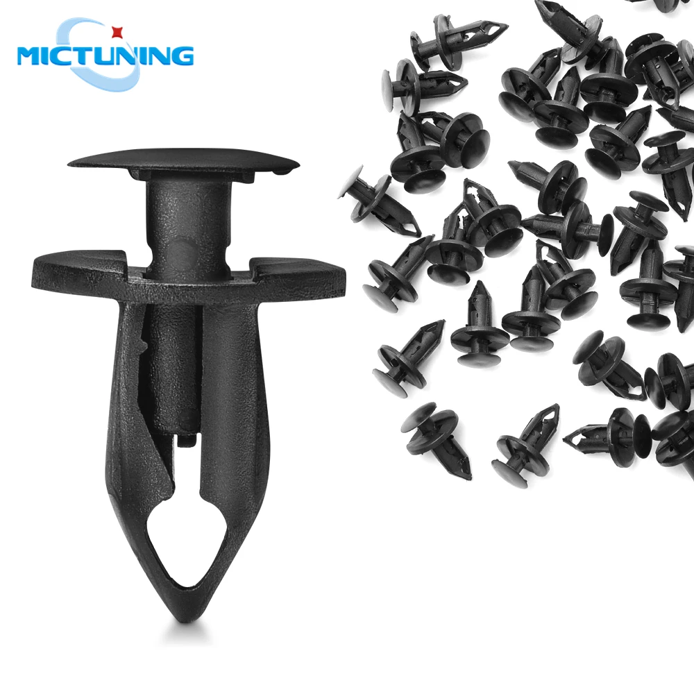 

MICTUNING 50pcs Nylon 8mm Bumper Fastener Car Fender Rivet Clips Retainer Auto Push Pins Furniture Assembly Expansion Screws Kit