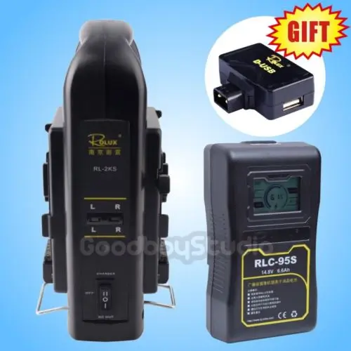

Rolux RLC-95S 95WH S0ny LCD Display Li-ion Battery + 2KS V-mount Dual Charger