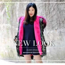 CX-G-P-11A, новая мода, женская армейская зеленая длинная куртка с капюшоном и большим воротником из меха енота, парки, верхняя одежда, зимняя подкладка из искусственного меха