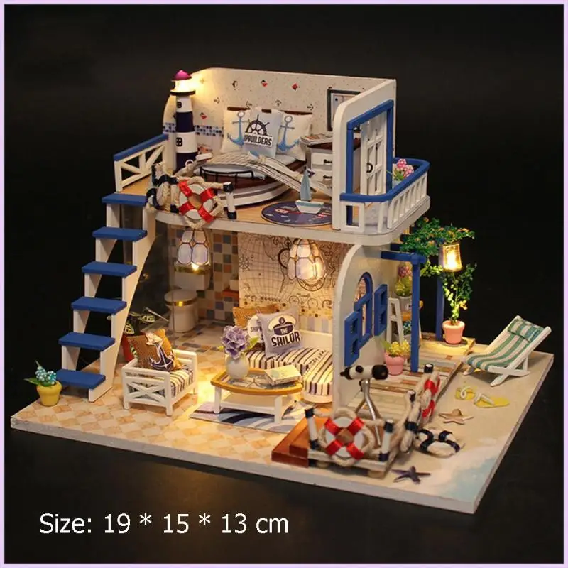 Kids Wooden Miniature Dollhouse 
