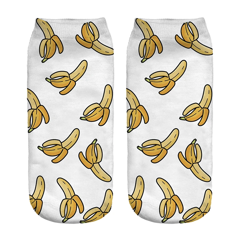 Модные 3D носки полиэстер чулочно-носочные изделия для женщин и мужчин Мультфильм Банан тема высококачественный носок
