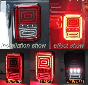 

New Bolaxin LED Tail Lights for 2007-2017 Jeep Wrangler Brake Reverse Turn Singal Lamp Back Up Rear Parking Stop Light Daytime