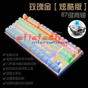 

by dhl or ems 20pcs Backlit Gaming Mechanical Keyboard Anti-ghosting Luminous 87 LED Wired Blue Switches Keyboard Palm