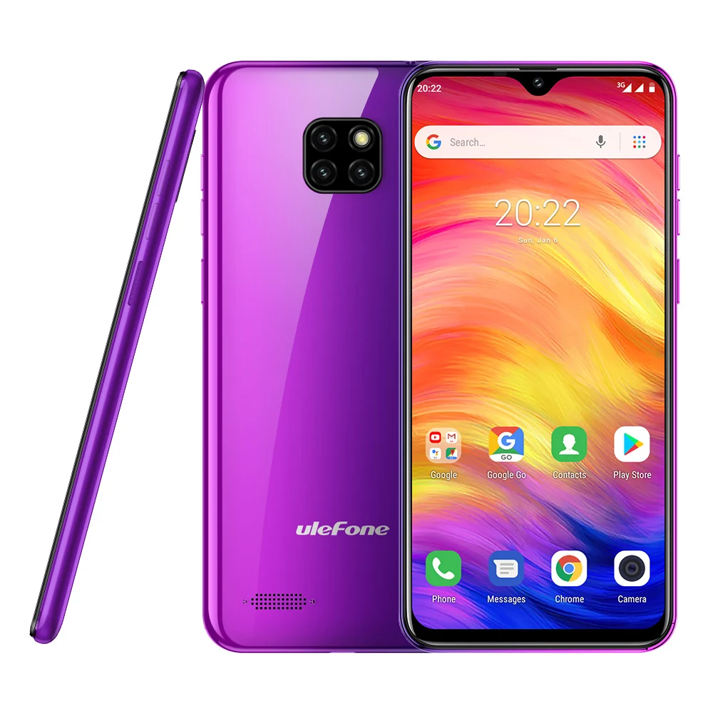 Сотовый телефон Ulefone Note 7 3500 мАч экран WaterDrop 6 1 дюйма 19:9 четырёхъядерный 16 ГБ ПЗУ WCDMA