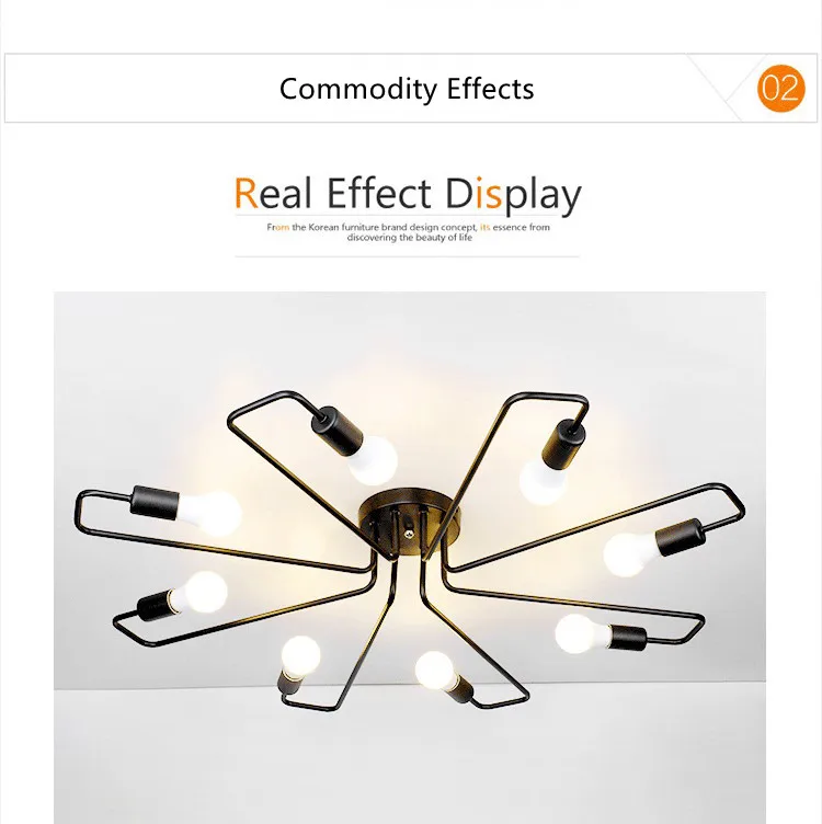 Vintage Chandelier Ceiling Lamp E27 LED Lamparas De Techo Retro Industrial Home Decor Luminaria 9
