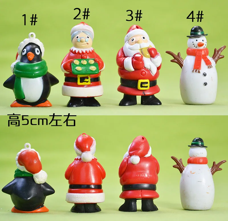 

PVC figure Christmas gifts doll ornaments can be hanging Santa Claus Christmas tree penguins toy model gift 4PCS//SET