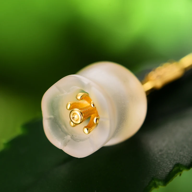 Lotus Fun Настоящее серебро 925 пробы серьги с натуральным кристаллом хорошее