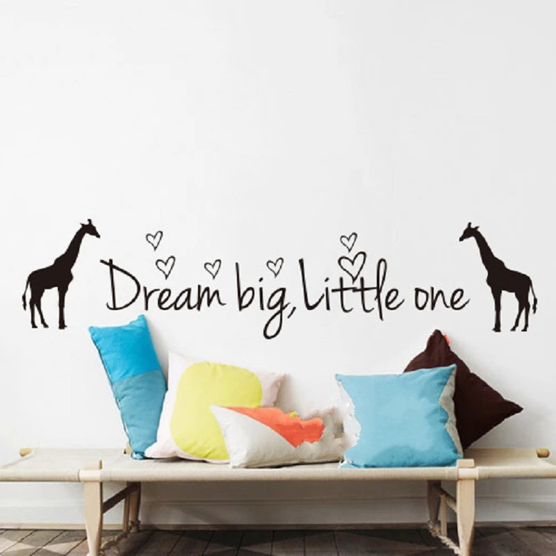 Cartoon-Giraffe-Dream-Big-Little-One-Quote-Wall-Sticker-Baby-Nursery-Cute-Animal-Heart-Inspiration-Motivation