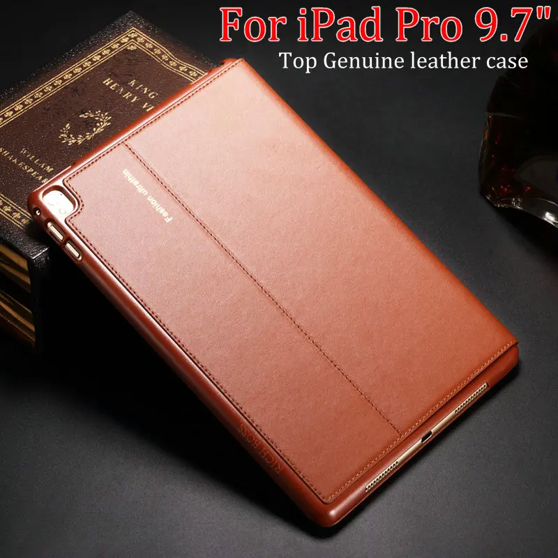 

New Top genuine leather cover For iPad pro 9.7 case Stand Tablet Ultrathin smart cover For Apple ipad air3 Cases+free film
