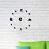 Self Adhesive Kitchen 3D Analog Home Waterproof Wall Clock Art DIY Mute Modern Mirror Coffee Cups Decor Acrylic 4