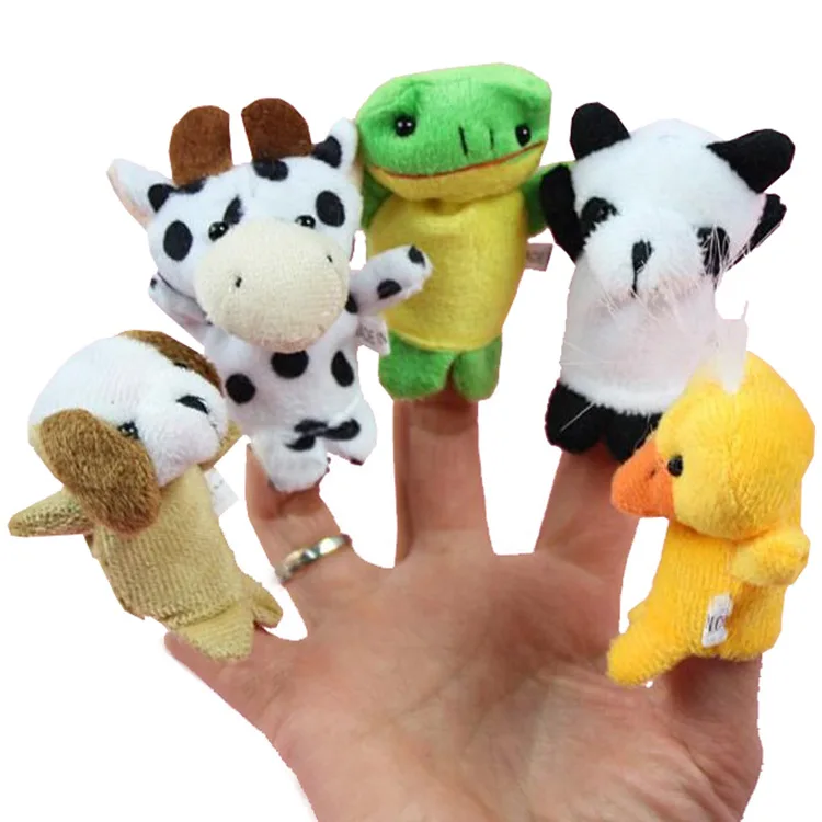 10Pcs Biological Animal Finger Puppet Plush Toys Child Baby Favor Dolls Tell Story Props Cute Cartoon Animal Doll Kids Toys