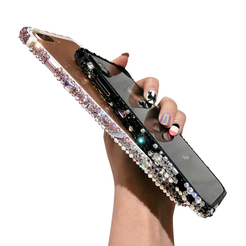 

Woman For Iphone 7 Plus Case Luxury Shockproof Capa For Iphone5 6 7 8x Plus Case Cover Rhinestones Mobile Phone Bags Cases
