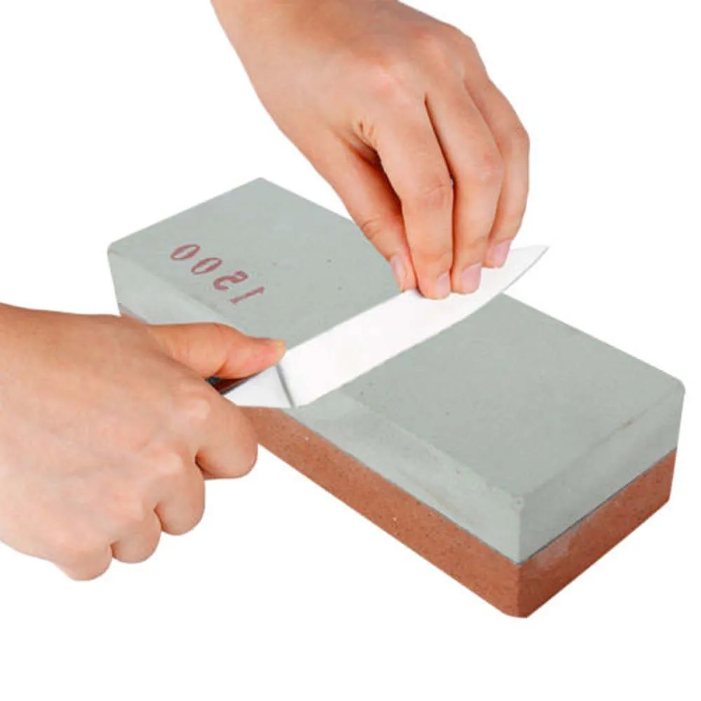 

Professional Kitchen Knife Sharpener Stone Double Side Whetstone Grindstone Japanese Sharpening Tool Bamboo Base