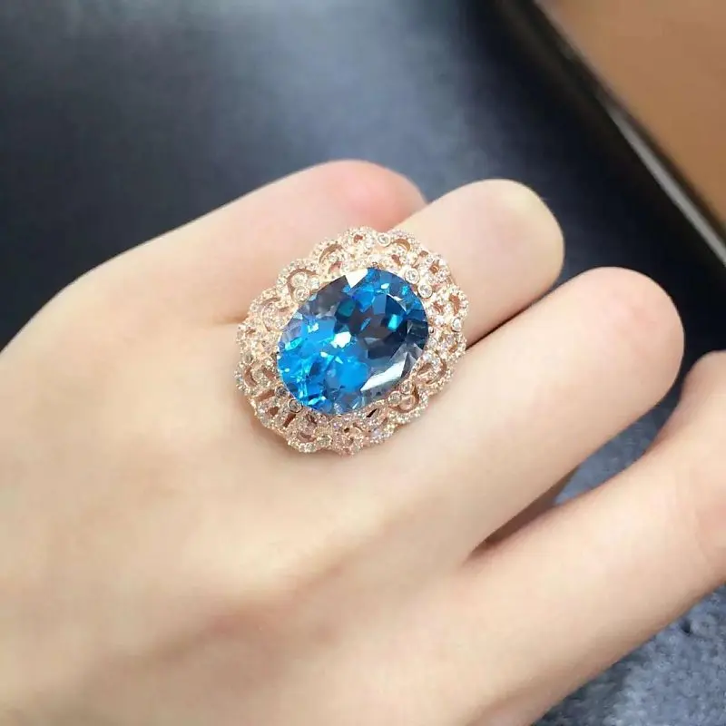 

Anillos Qi Xuan_Blue Stone Fashion Jewelry Rings_Finger Rings_Rose Gold Color Blue Stone Rings_Manufacturer Directly Sales