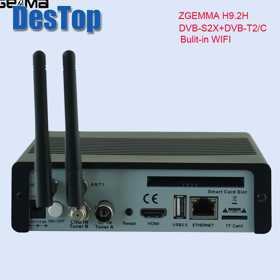 Оригинальная версия 4 к UHD телеприставка ZGEMMA H9.2H Linux OS DVB-S2X+ DVB-C/T2 тюнеры HEVC/H.265 декодирование bulit в wifi