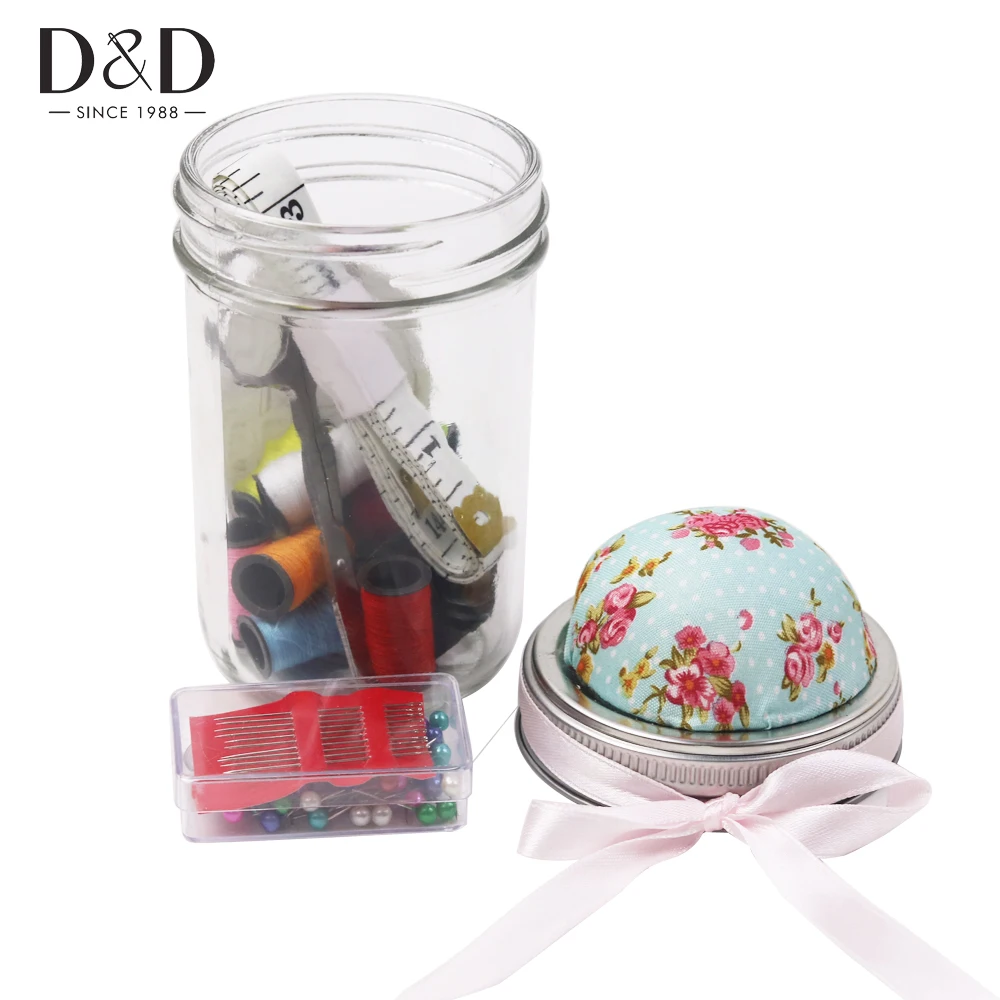 

D&D New Multifunction Sewing Kits Pin Cushion Glass Bottle with Sewing Accessories Tools DIY Crafts