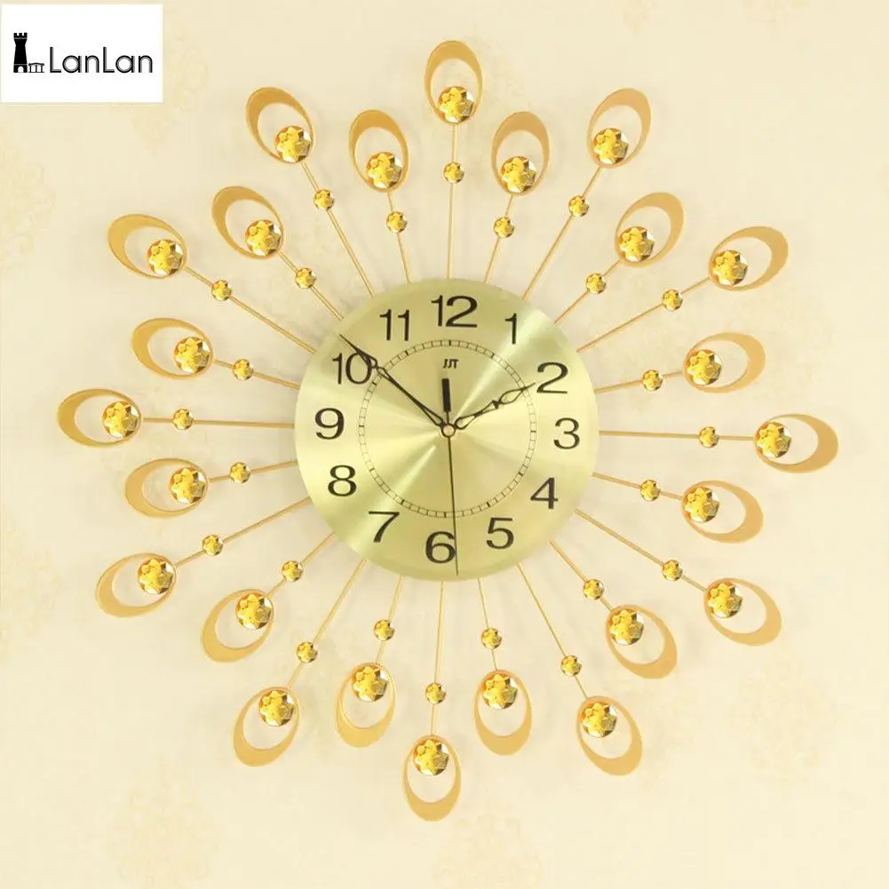 

LanLan Modern Mute Wall Clock, Decorative Crystal 3D Large Silent Clocks, Diameter 54cm/21", Perfect for Housewarming Gift-30