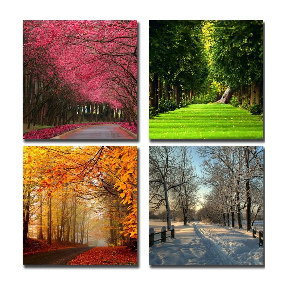 Cairnsi 4 Piece Modern Framed Landscape Artwork Giclee Canvas Prints Pictures Paintings on Canvas Wall art for Living Room Bedroom Home Office... -  (2)