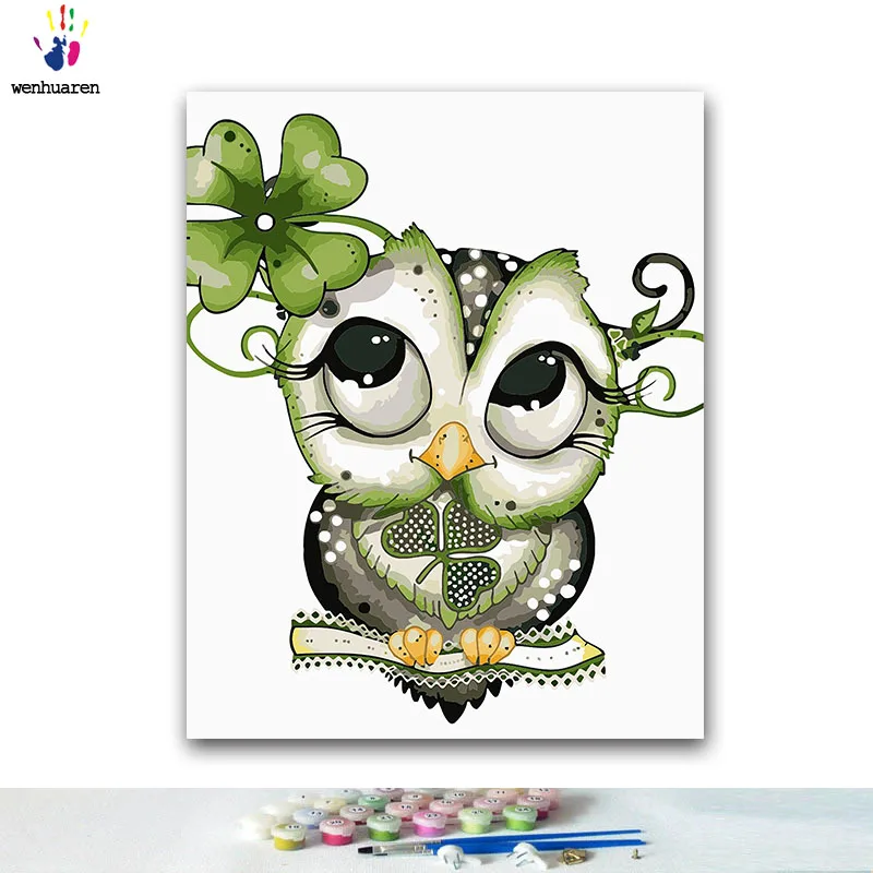

DIY Coloring paint by numbers cartoon animals paintings by numbers with kits 40x50 framed