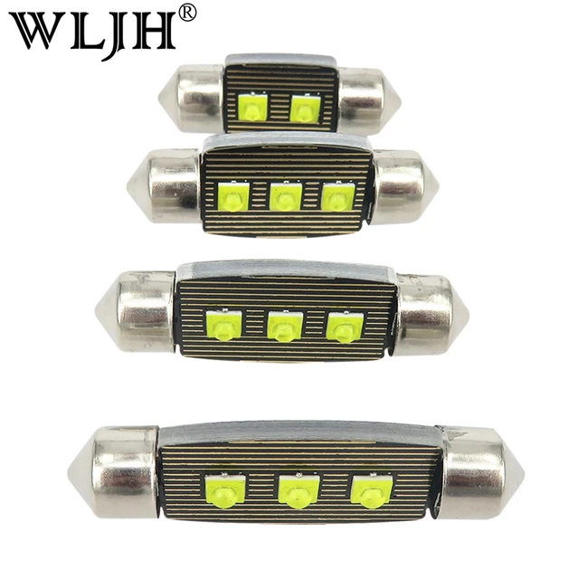 US $7.09 WLJH 2x Festoon 31mm 36mm 39mm 41mm LED Bulb SV85 C5W C10W Auto Interior Dome License Plate Lights