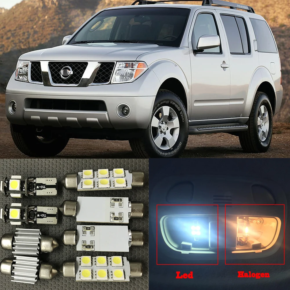 12 шт. 6000K белые светодиодные лампочки для 2005-2012 Nissan Pathfinder комплект внутренней