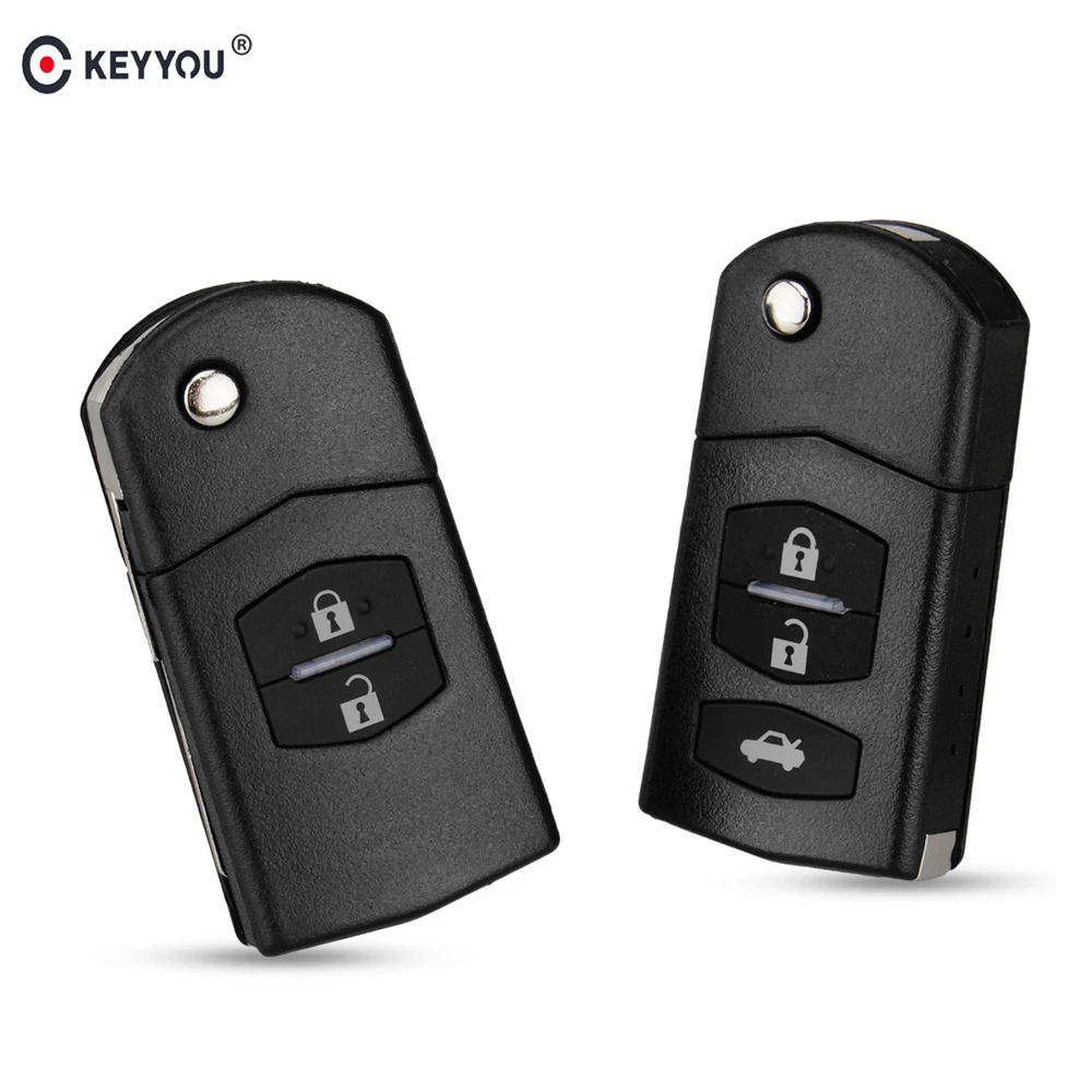 Складной ключ KEYYOU для Mazda 2 3 5 6 RX8 MX5 кнопки запасной дистанционный брелок от машины