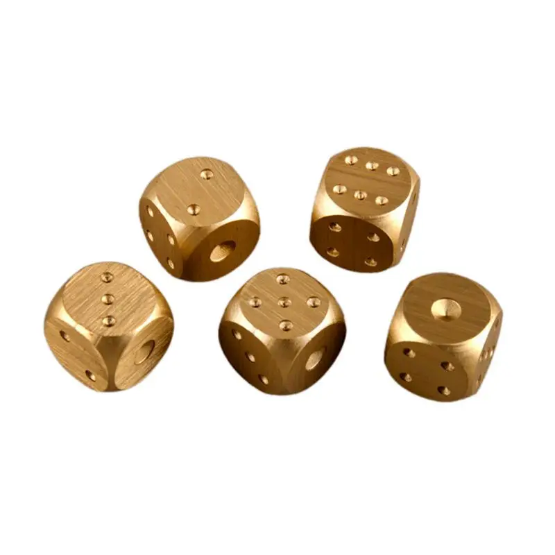 

Aluminum Creative Dice Set Send Aluminum Box Metal Gifts Promotion Portable 5pcs Six Sided Dice
