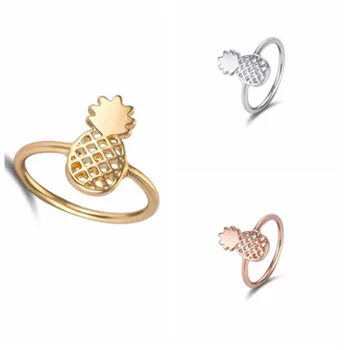 

Unique Adjustable Anillos Cute Pineapple Rings Gold Color Knuckle Rings for Women Gift Jewelry Midi Finger Knuckle Rings