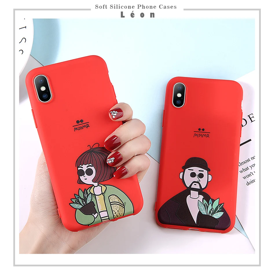 Чехол для телефона USLION Leon Uncle Girl для iPhone 11, 7, 8 Plus, X, XR, XS, Max, классный мультяшный чехол s для iPhone 6, 6S Plus, мягкий силиконовый чехол