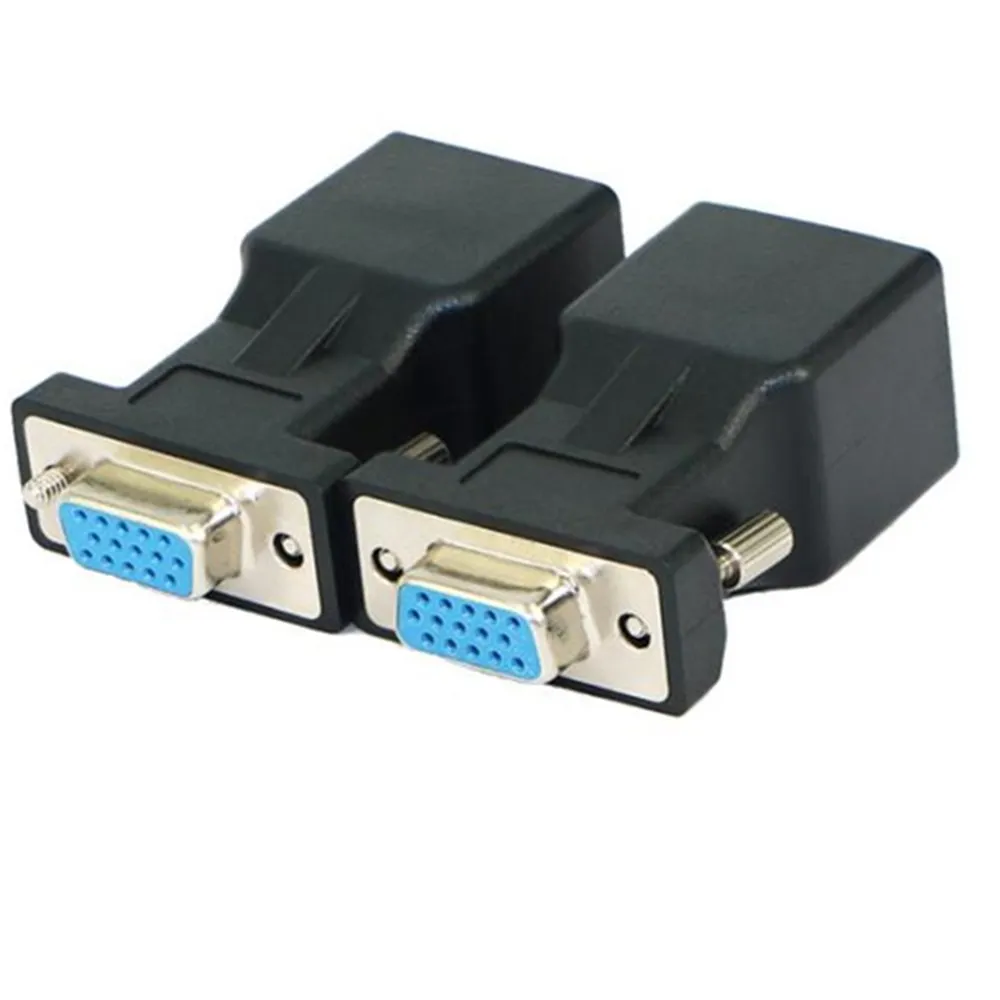 VGA удлинитель 15 Pin для RJ45 LAN CAT5 5E CAT6 сетевой Ethernet кабель Женский адаптер компьютерный переключатель мультимедийный конвертер