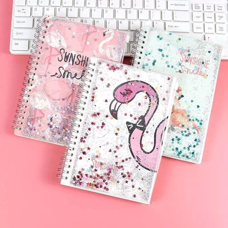 

Li Stationery Income Oil Glue Set Coil Basis Small Fresh Lovely Hand The Books Quicksand Notebook Thickening Remember Notebook