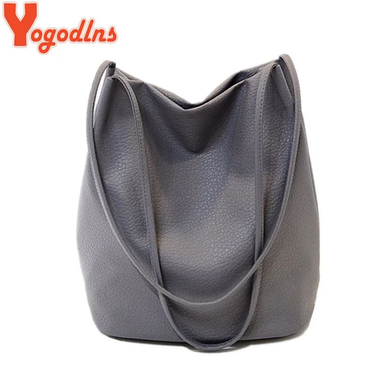 Yogodlns Women Leather Handbags Black Bucket Shoulder Bags Ladies Crossbody Bags Large Capacity Ladies Shopping Bag Bolsa Yogodlns Women Leather Handbags Black Bucket Shoulder Bags Ladies Crossbody Bags Large Capacity Ladies Shopping Bag Bolsa