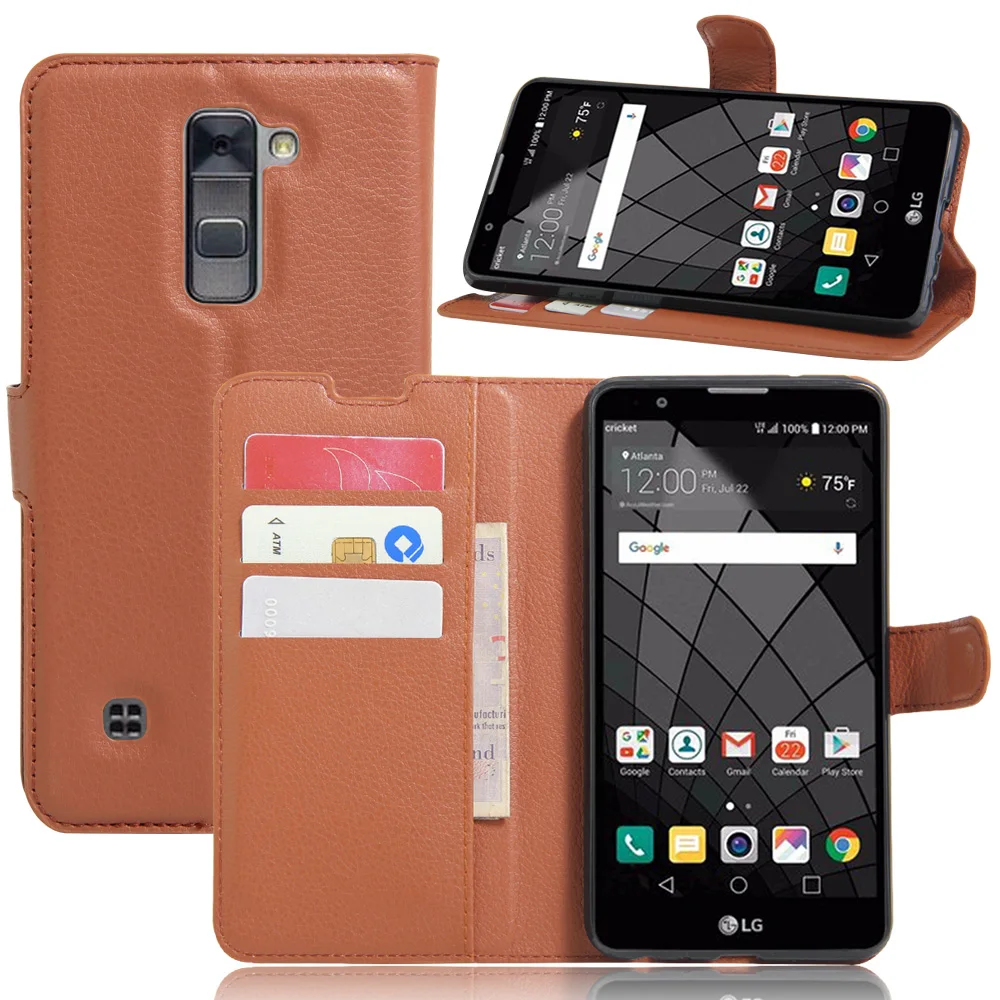 Для LG Stylus 2 Бумажник чехол LS775 K520 K520DY кожаные чехлы-раскладушки и чехлы для LG stylo 2 чехол для телефона из материала TPU чехол с держателем для карт
