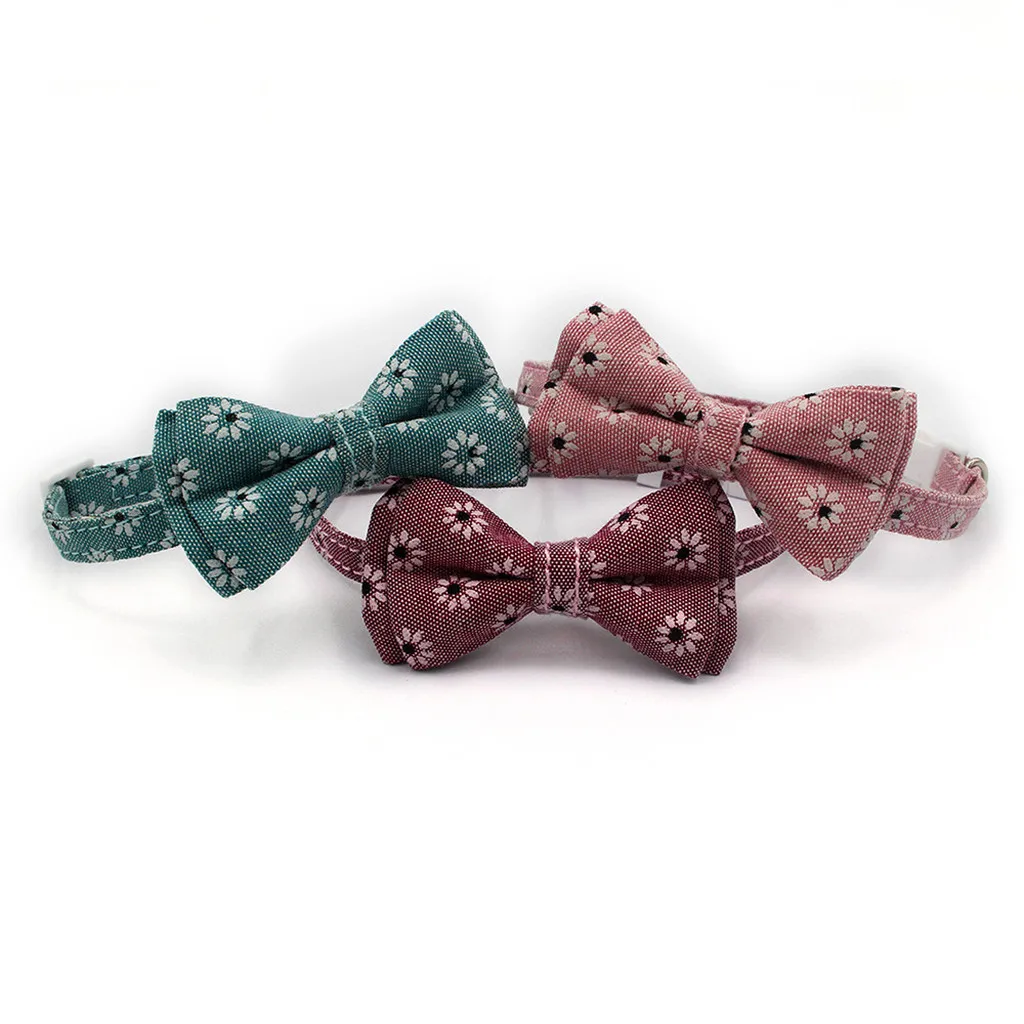 

Dog Pet Cat Dog Collars Tie Bow Collar Square Buckle Bowknot Necklace Outdoor Security Training Dog Harness Collars Pet Dog Tag