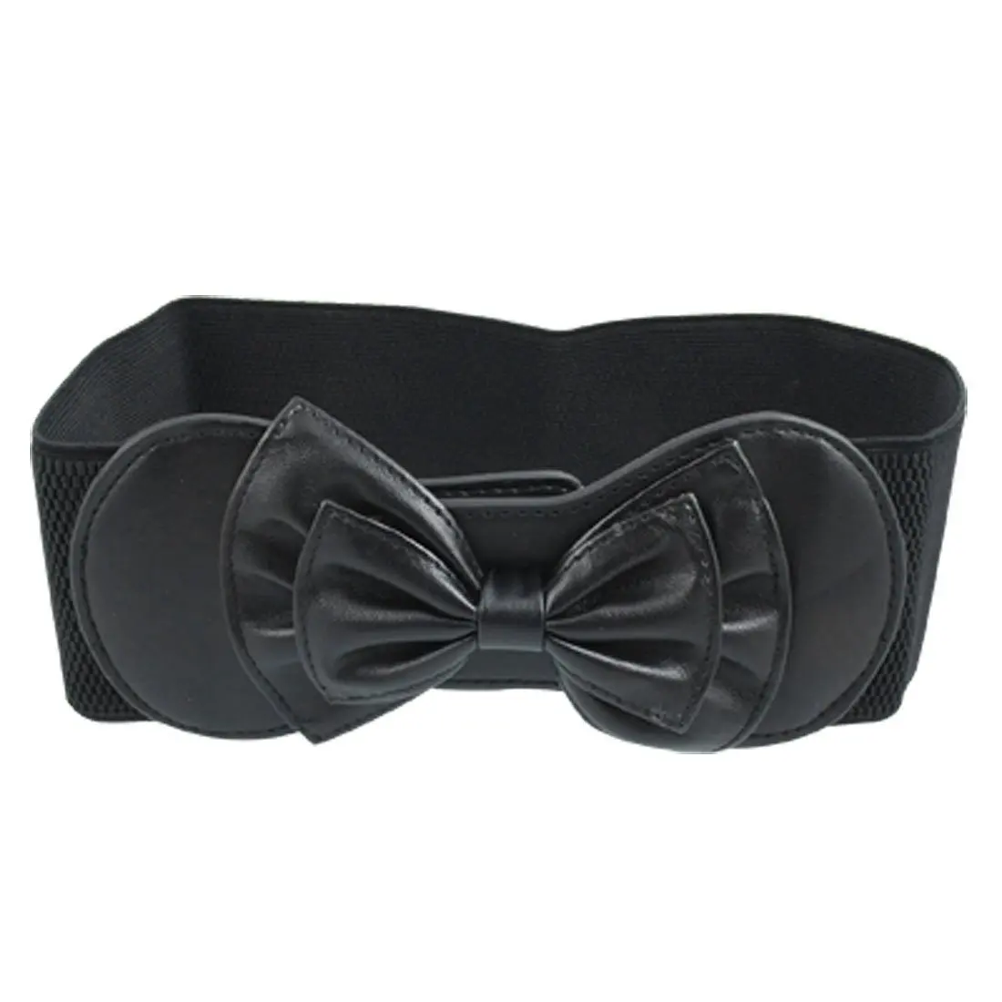 

New Practical Superior Black Hook Bow Buckle Elastic Band Waist Belt for Ladies