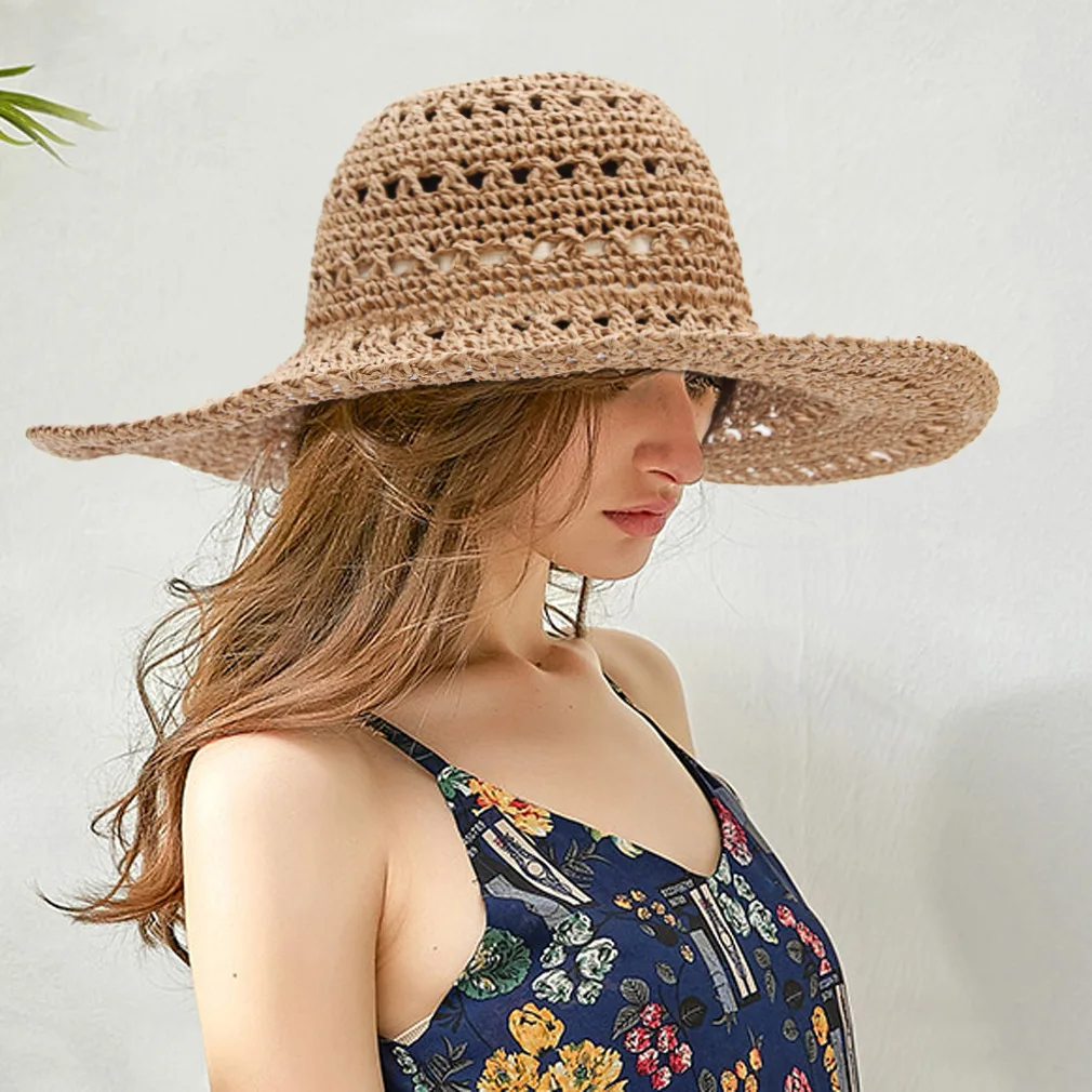 Женская летняя кепка пляжный козырек для отдыха на открытом воздухе защита от солнечных лучей на пляже шляпа складная женская большая