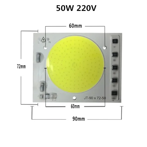 Светодиодный COB 5054, черный светильник King Kong, 35 Вт, 50 Вт, 100 Вт, 200 Вт, 220 В, Smart IC, подходит для DIY, высокая мощность, не нужен драйвер, прожектор, светильник - Испускаемый цвет: 50W  220V