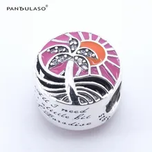 Pandulaso Encantos de Plata 925 Paraíso Original Atardecer Granos Del Encanto para La Joyería de Moda Joyería de DIY Cupieron Las Pulseras y Brazaletes