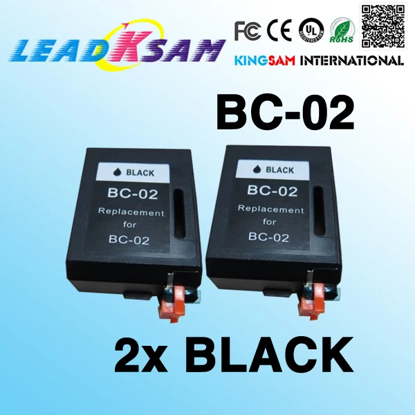 

2pcs BC-02 Ink Cartridges for Canon BC 02 Black ink cartridge for CANON BJC 100 110 200 210 210SP 230 240 250 255 265SP 1000