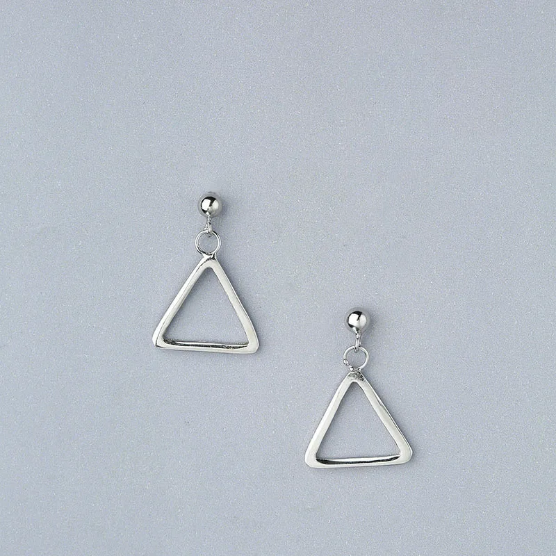 

Real 925 Sterling Silver Triangle Dangle Earrings For Women Statement Korean Minimalist Drop Earring 2019 Fine Jewelry Gifts