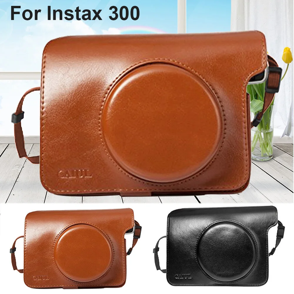 Чехол сумочка из искусственной кожи для Fujifilm Instax Wide 300|shoulder strap|shoulder leather strapbrown